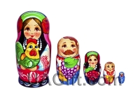 , Український сувенір – Українська мотрійка 14см: Україночка з півником II 5м